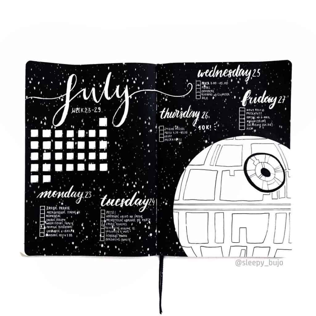 Star Wars themed bullet journal